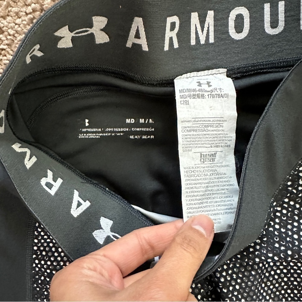 Under Armour Black Gray Print High Waisted 3/4th Compression Tights Capri sz M - Picture 9 of 13
